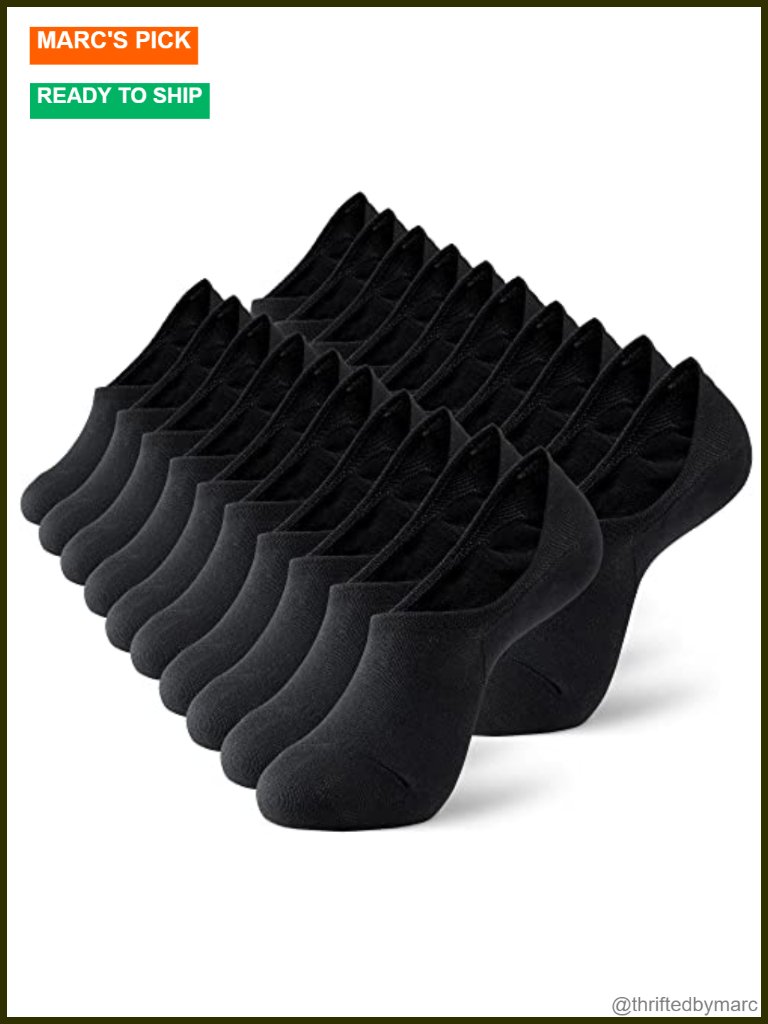No Show Ankle Socks Multipack 10 Pairs Non Slip Silicone Grip Moisture Wicking